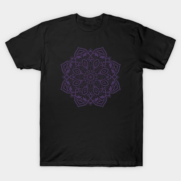 Elegant royal purple mandala - subtle tone on tone T-Shirt by misentangled